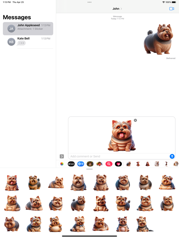 Screenshot #5 pour Fat Yorkshire Terrier Stickers