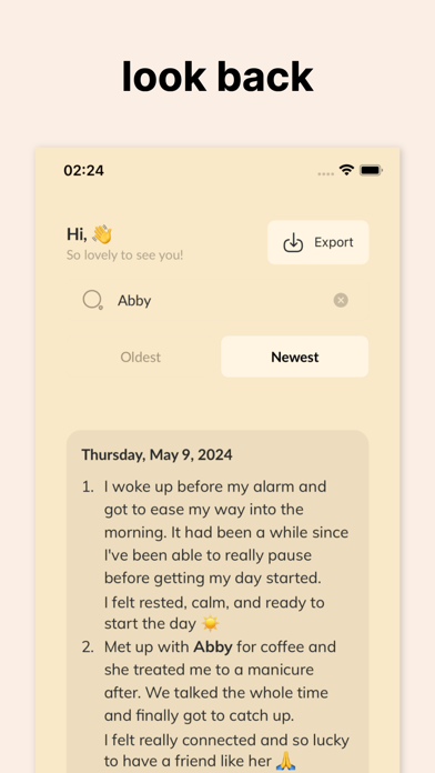 Good Things gratitude journal Screenshot
