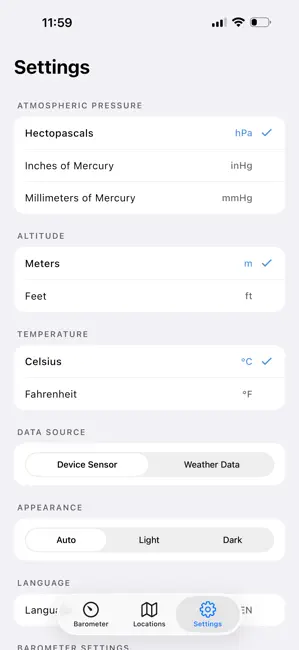 Barometer & Altimeter Pro iPhone screenshot 6
