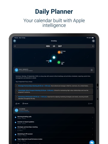 EchoDay: AI Calendar Planner iPad screenshot