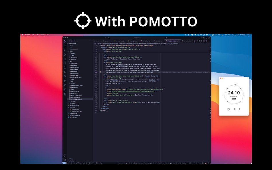 #4. Pomotto - Focus & Energy Guard (macOS) De: Carlos Castellanos Vera