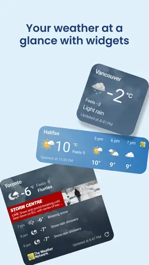 Captura de pantalla de The Weather Network en iPhone 6