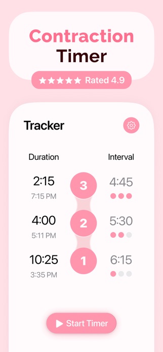 Contraction Timer ＆ Tracker Screenshot 1 of 7