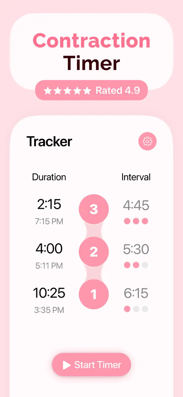 Screenshot #1 pour Contraction Timer+