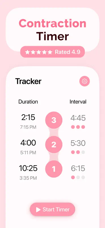 Contraction Timer ＆ Tracker screenshot 1 of 7