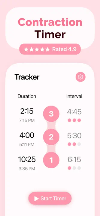 Contraction Timer ＆ Tracker: Screenshot 1 von 7