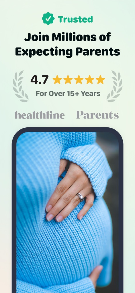 Pregnancy Tracker - Due Date - Join millions of expecting parents, viewing the app's impressive 4.7-star rating and recognition from Healthline Parents.