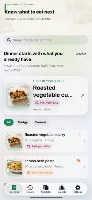 LeftoverFirst: Food Tracker screenshot 1