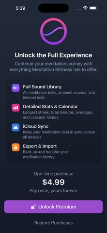 Meditation Stillness iPhone screenshot