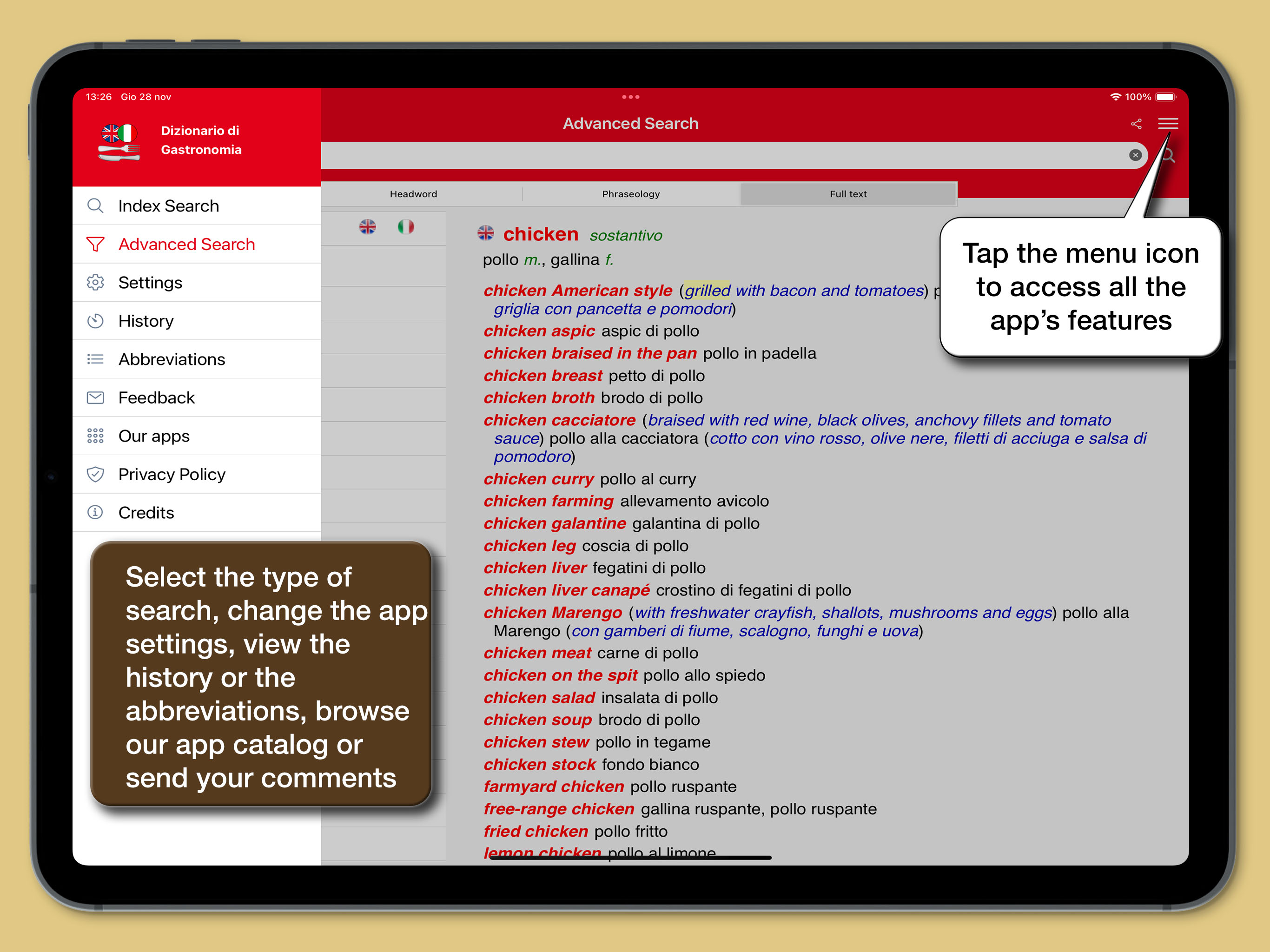 Dizionario di Gastronomia screenshot 16