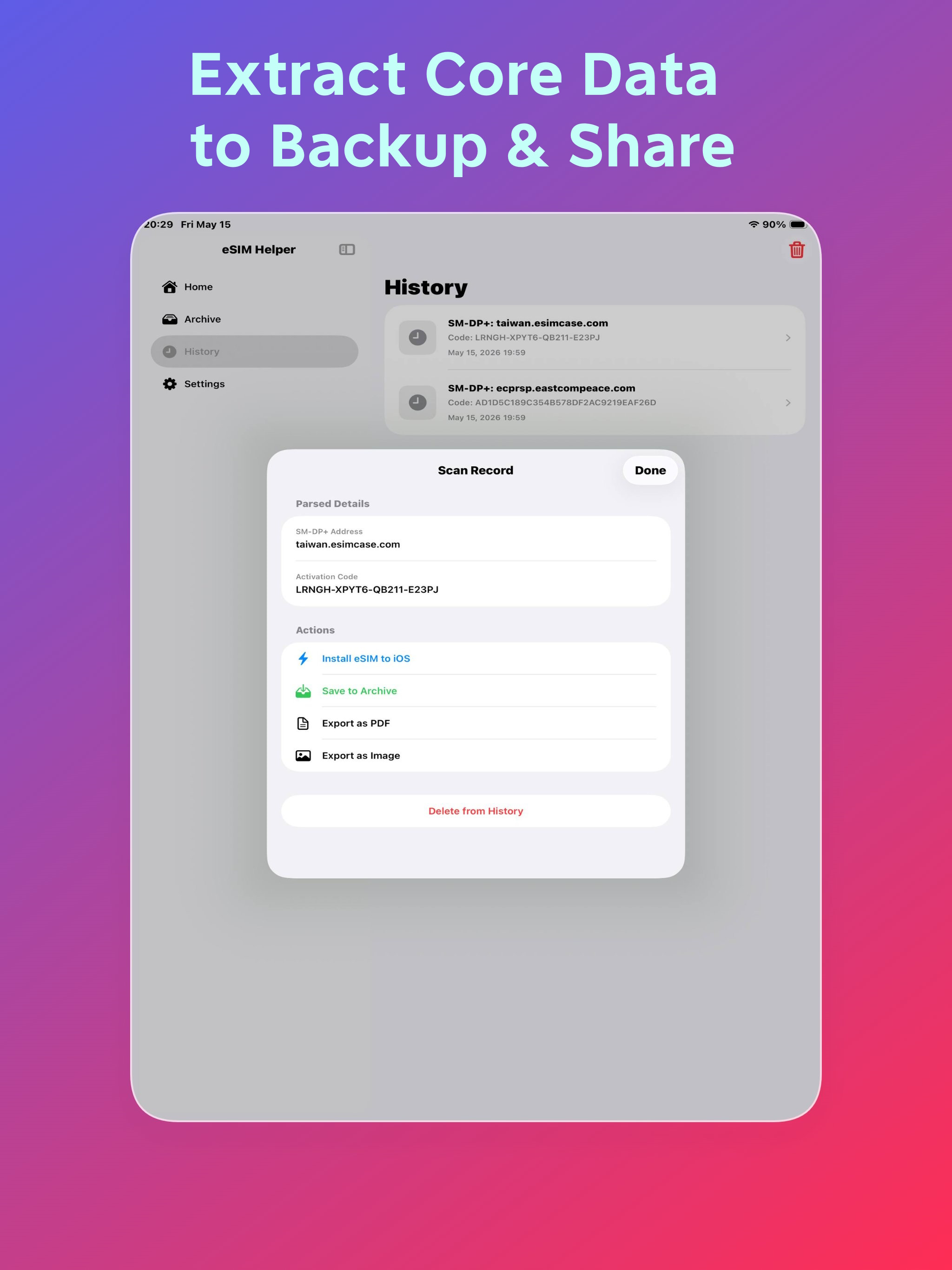 eSIM QR Code Scanner&Helper