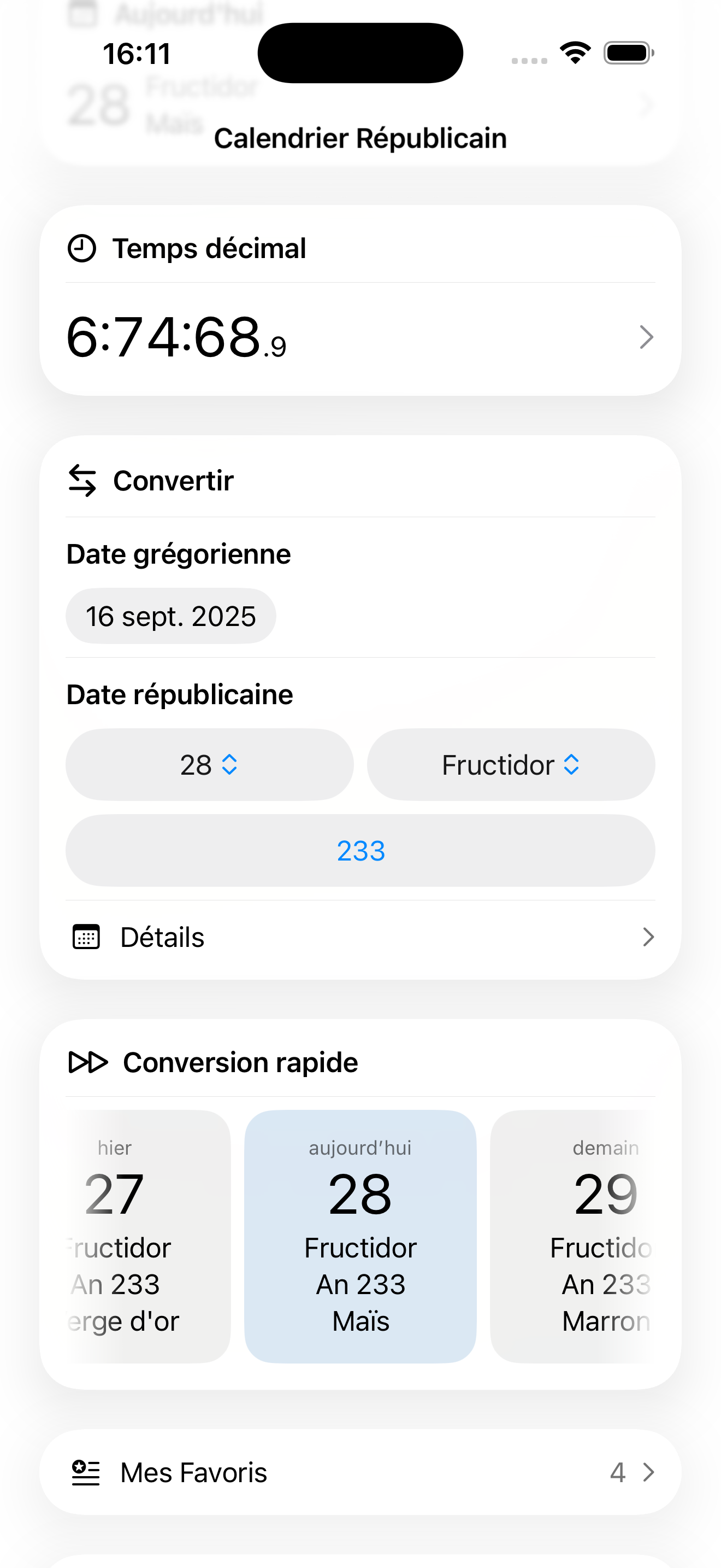 Calendrier républicain moderne