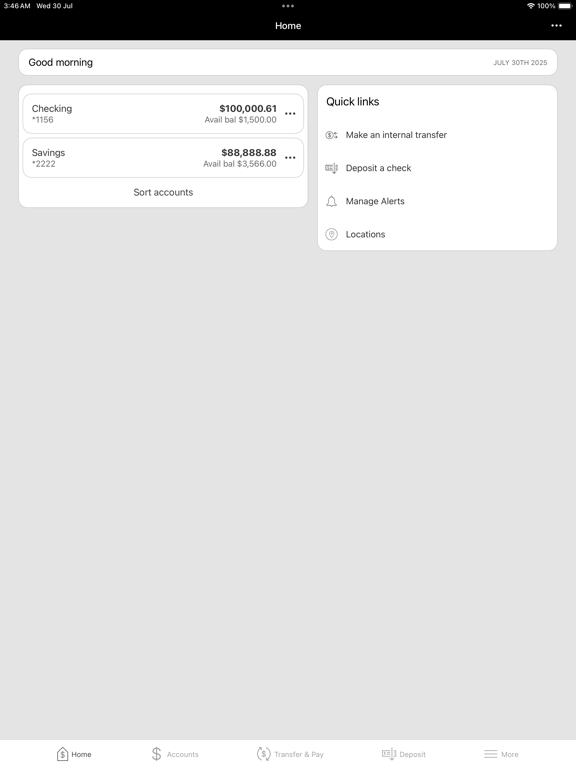 Dominion Bank iPad screenshot 2 - Finance app