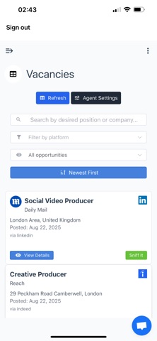 Sniff Job screenshot