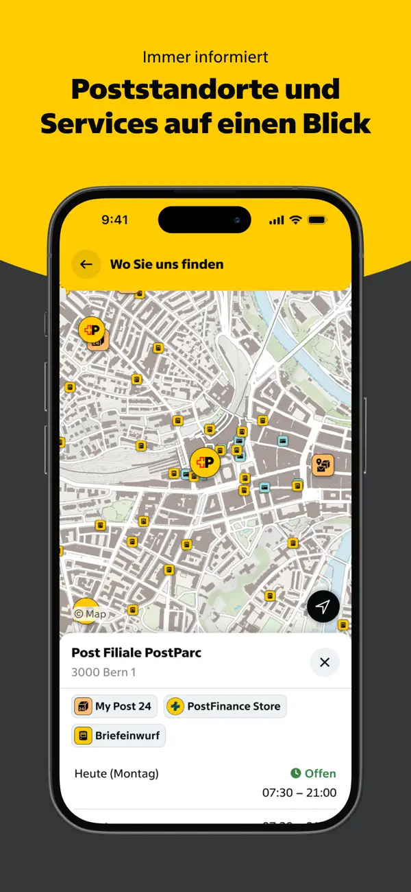 Die Schweizerische Post iPhone App Screenshot 4 – Dienstprogramme