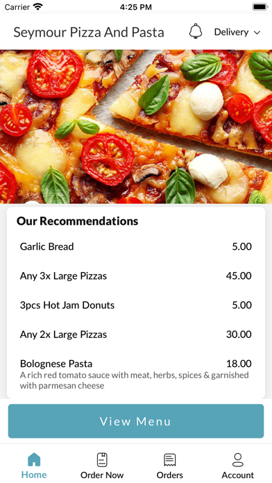 Seymour Pizza And Pasta Screenshot