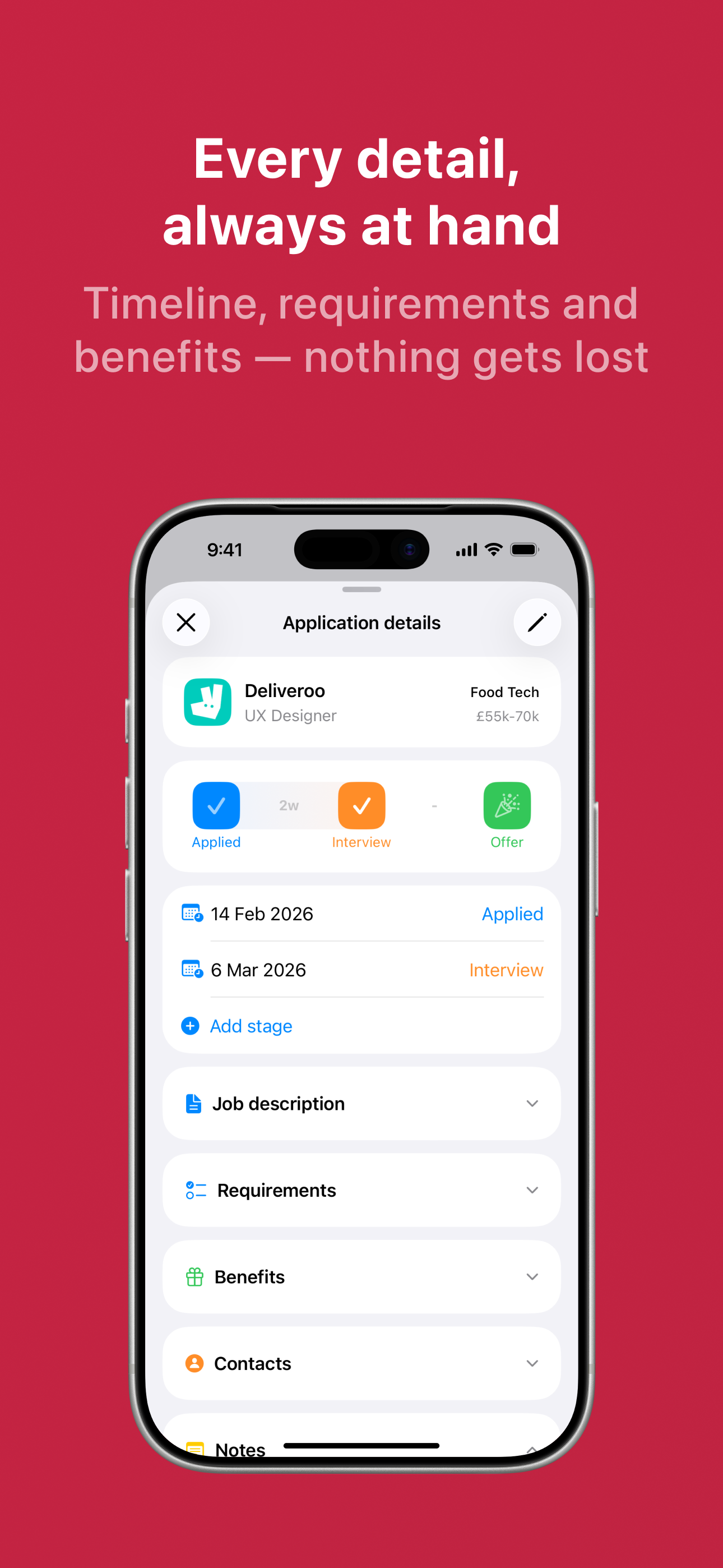 Nudget: Track Your Job Hunt screenshot 5