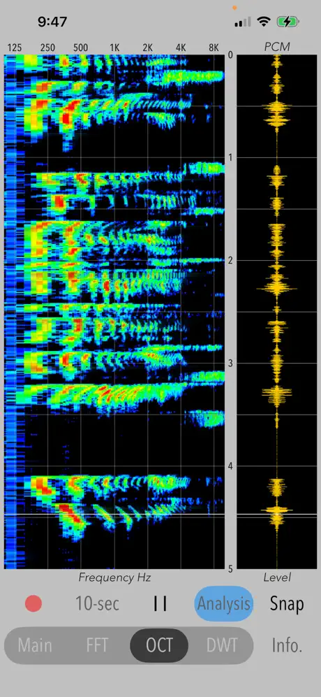 Wavelet Voice Sonogram screenshot 2