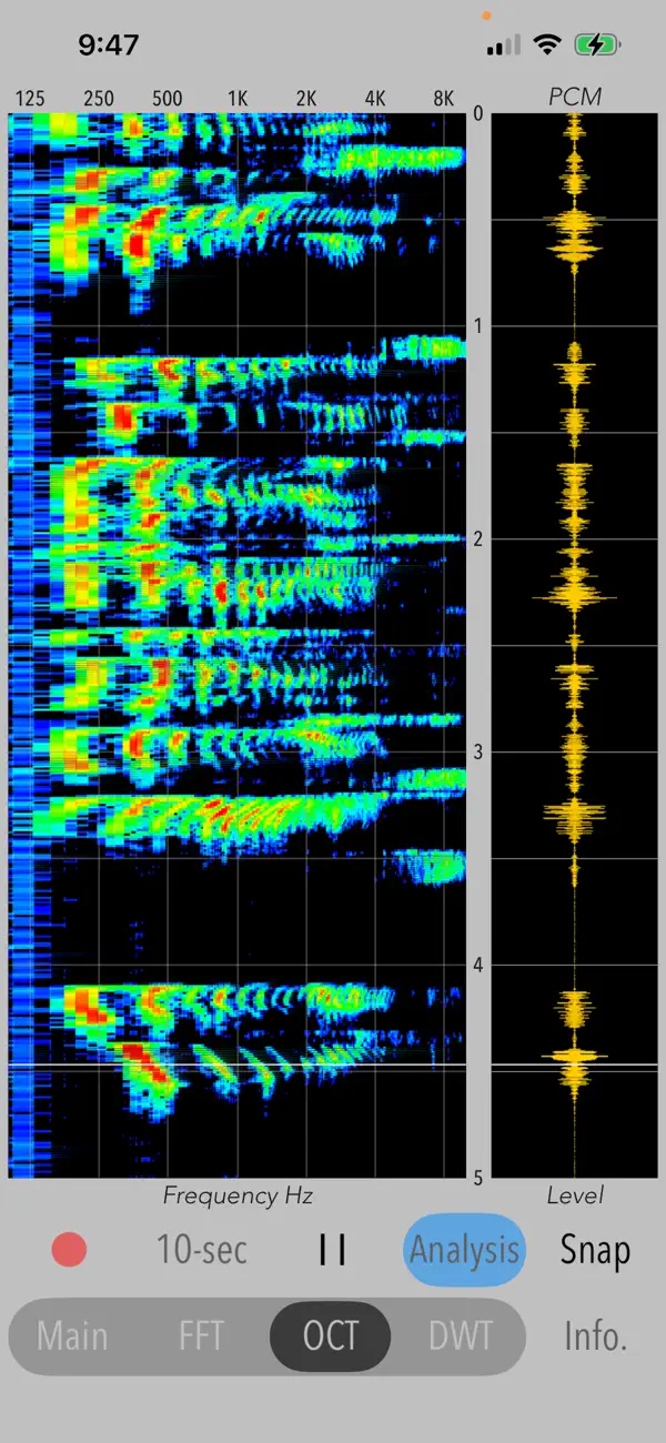 Screenshot #2 pour Wavelet Voice Sonogram