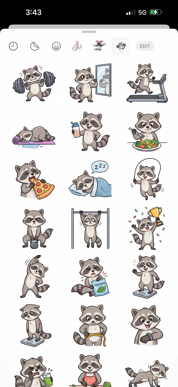Screenshot #1 pour Fit Raccoon Stickers