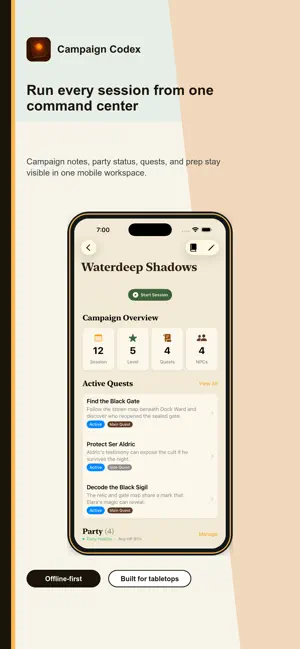 Campaign Codex screenshot 1