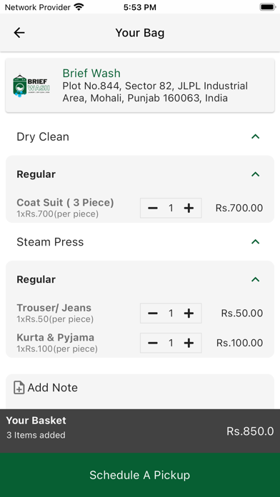 Brief Wash :Laundry & DryClean Screenshot