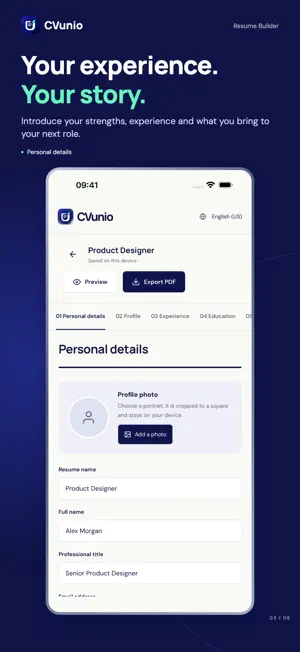 CVUnio: Resume Builder & CV screenshot 3