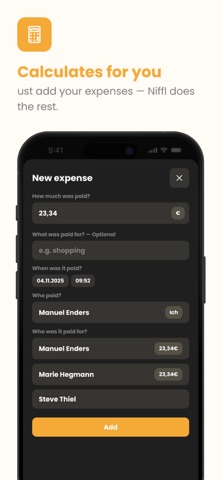 Niffl - the Expense Splitter Screenshot 6 of 7