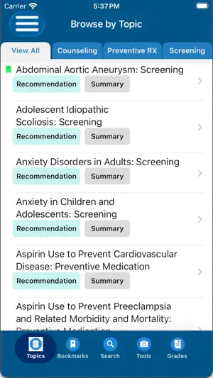USPSTF Prevention TaskForce screenshot 4
