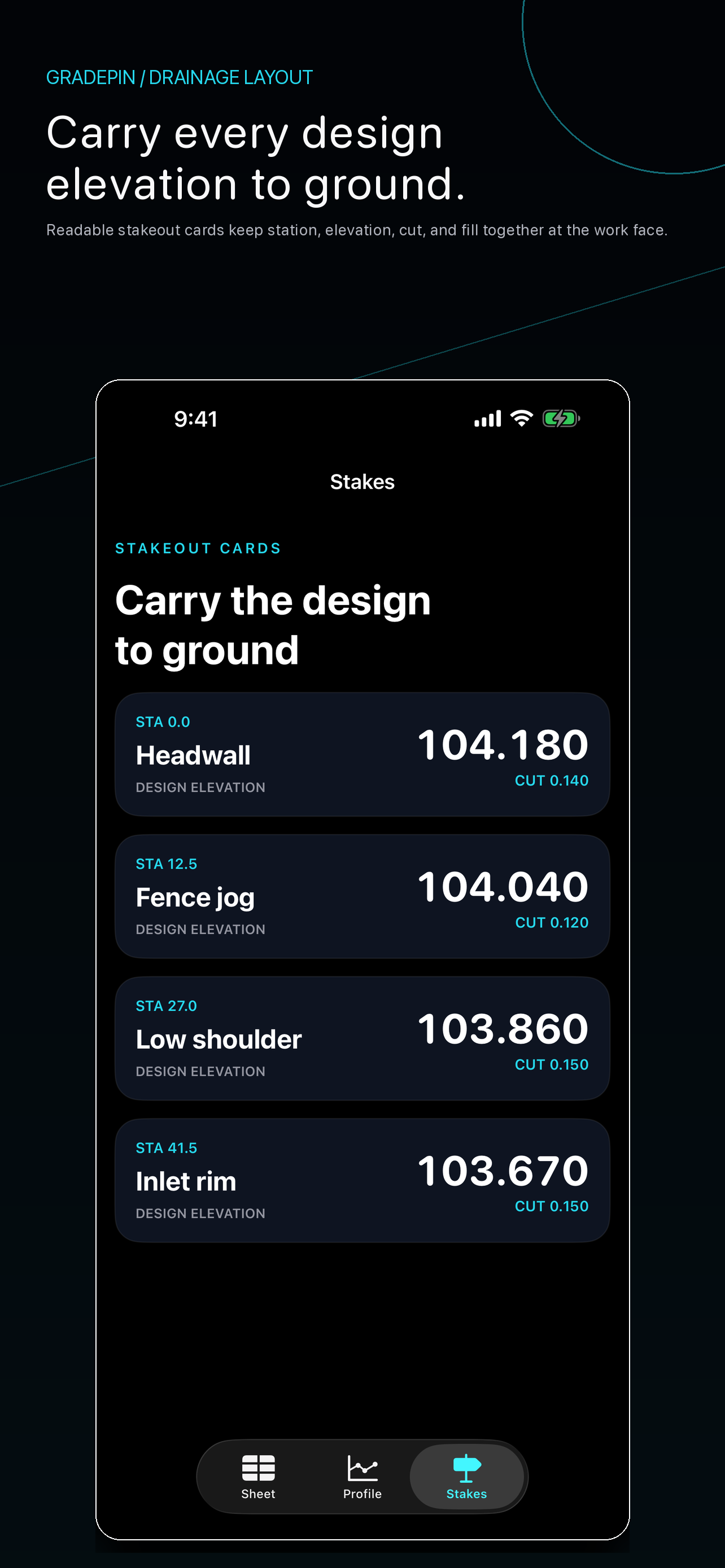 GradePin Drainage Layout screenshot 3