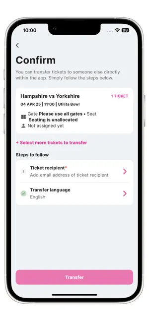 Utilita Bowl Tickets iPhone screenshot 6