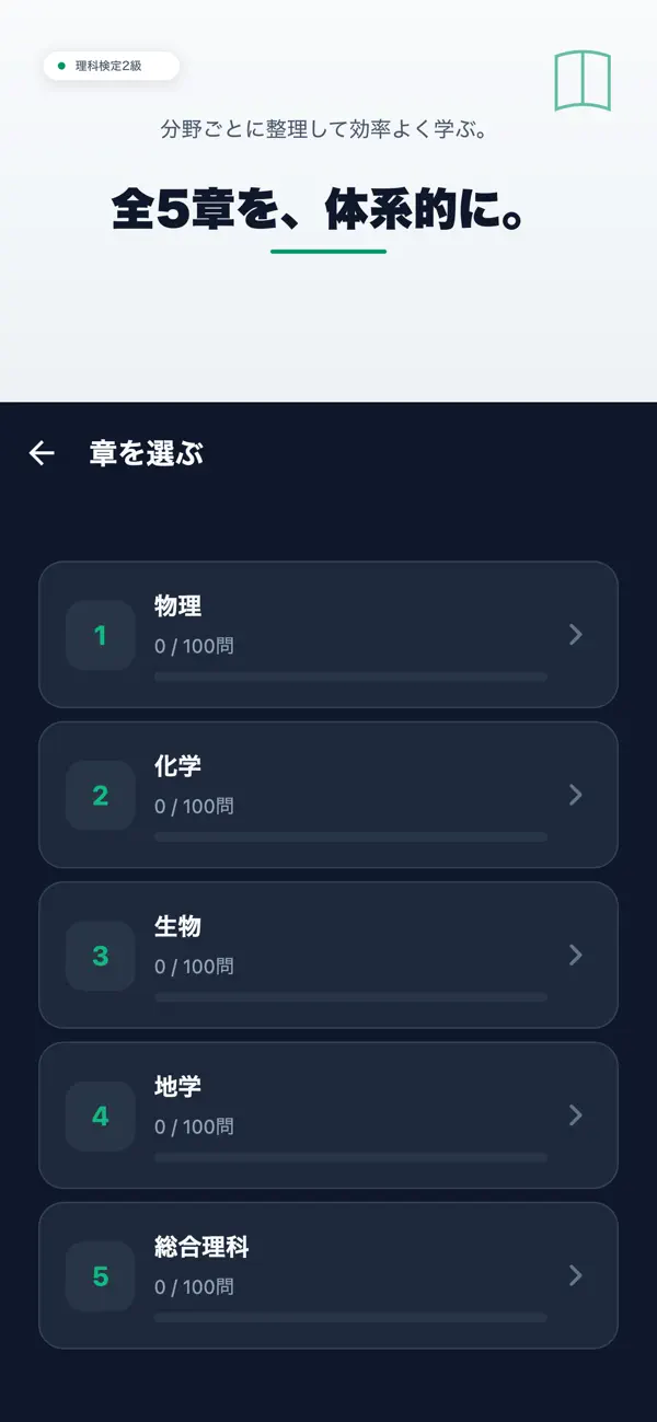 Screenshot #2 pour 理科検定2級 対策問題集