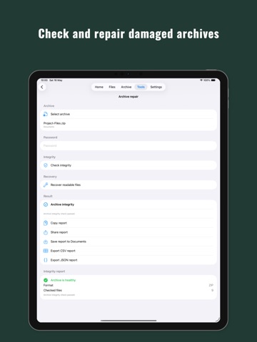 Zip RAR 7z: TextAdviser iPad screenshot