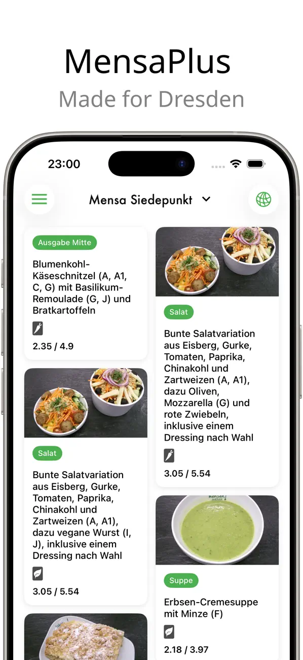 Screenshot #1 pour MensaPlus - Dresden Mensa App