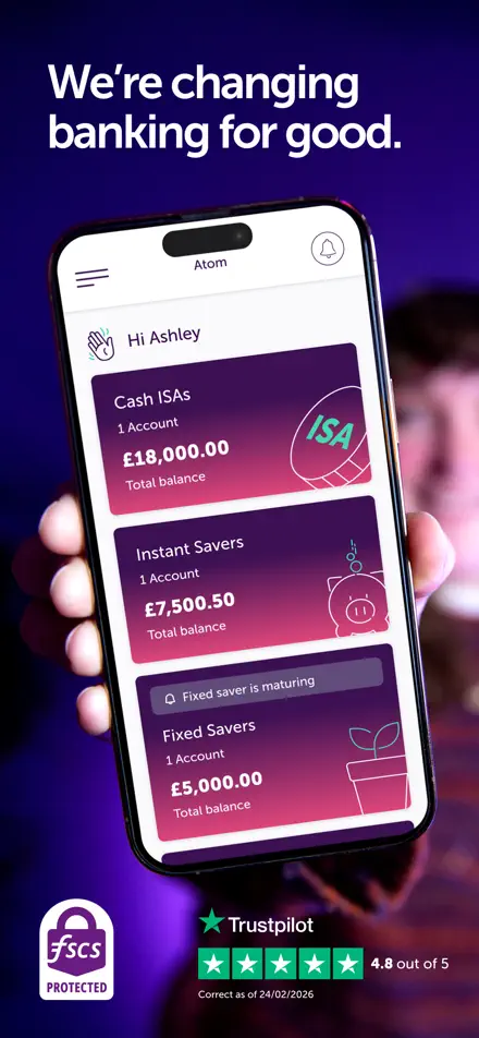 Atom Bank app screenshot 1
