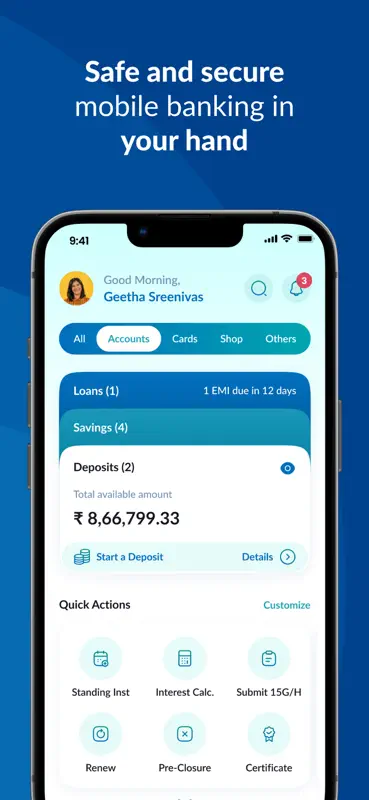 IOB Connect-Mobile Banking App screenshot 1 of 4