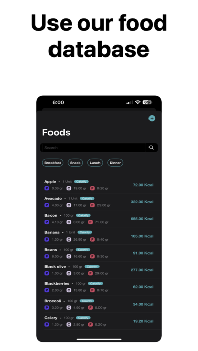 Calories tracker - CaloTrack Screenshot
