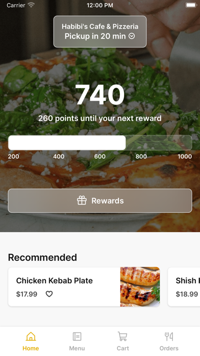 Habibi's Cafe and Pizzeria iPhone screenshot 1 - Food & Drink app