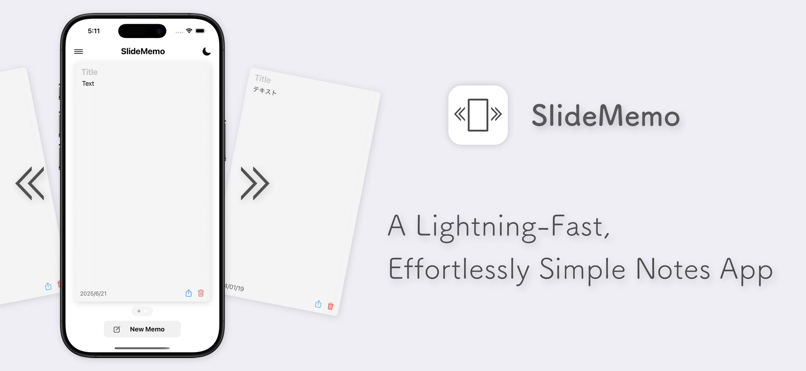 SlideMemo Quick Swipe Notebook