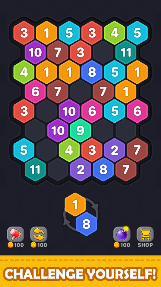 #4. Merge Hexa Puzzle -Merge Block (iOS) 来自: Mrudul Babariya