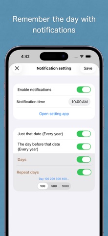DaysKeeper iPhone screenshot