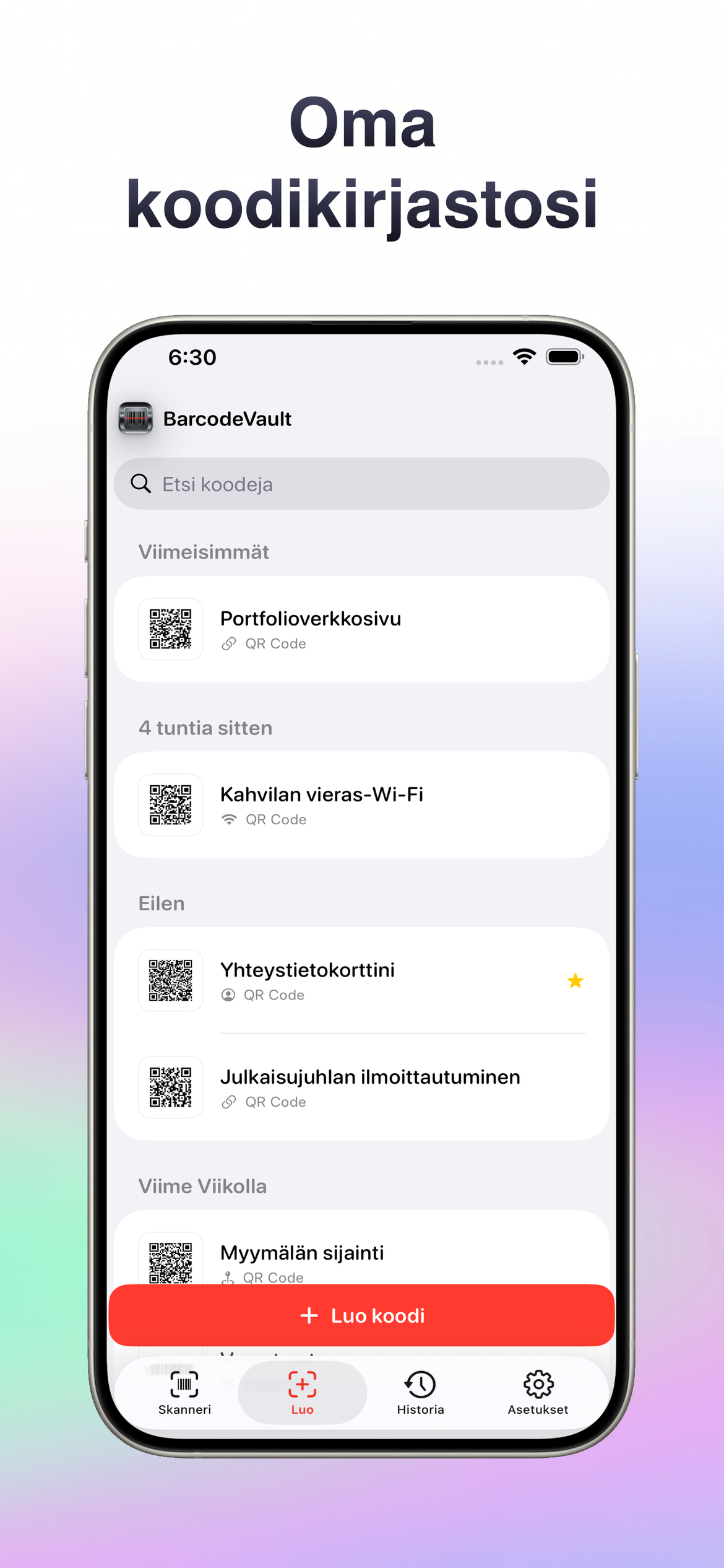 Oma koodikirjastosi