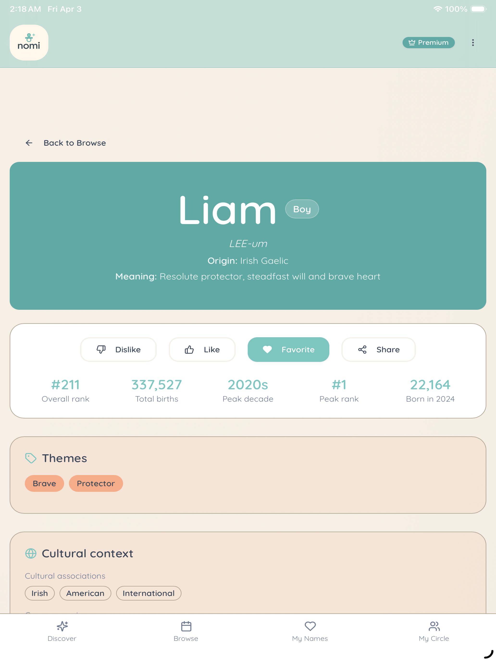 Nomi · Baby Name Discovery