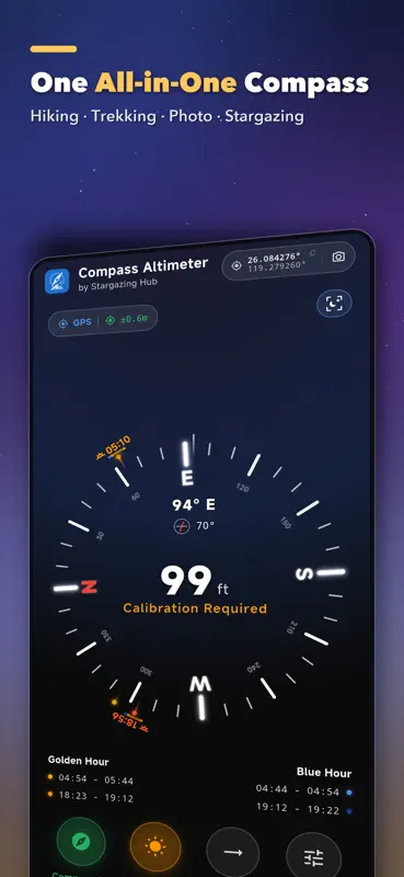 Compass Altimeter: Sun & Moon screenshot 1 of 7