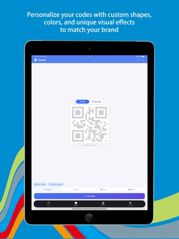 Wonder QR - QR Code Generator iPad screenshot