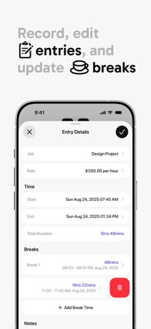 Work Hours Tracker: Sim Hours iPhone screenshot