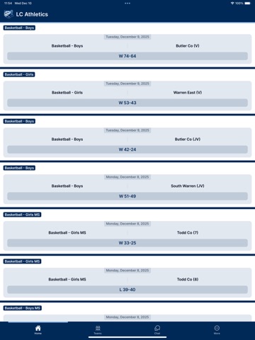 Logan County Athletics iPad screenshot