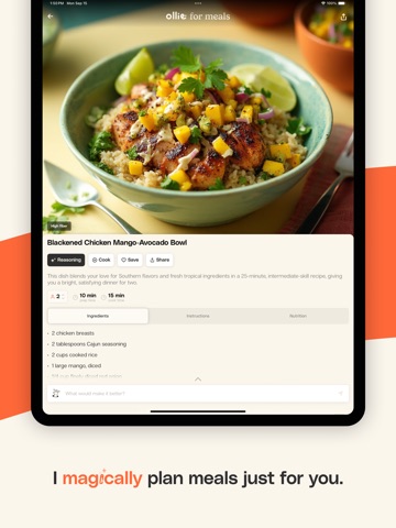 Ollie for Meals: Meal Planning iPad screenshot