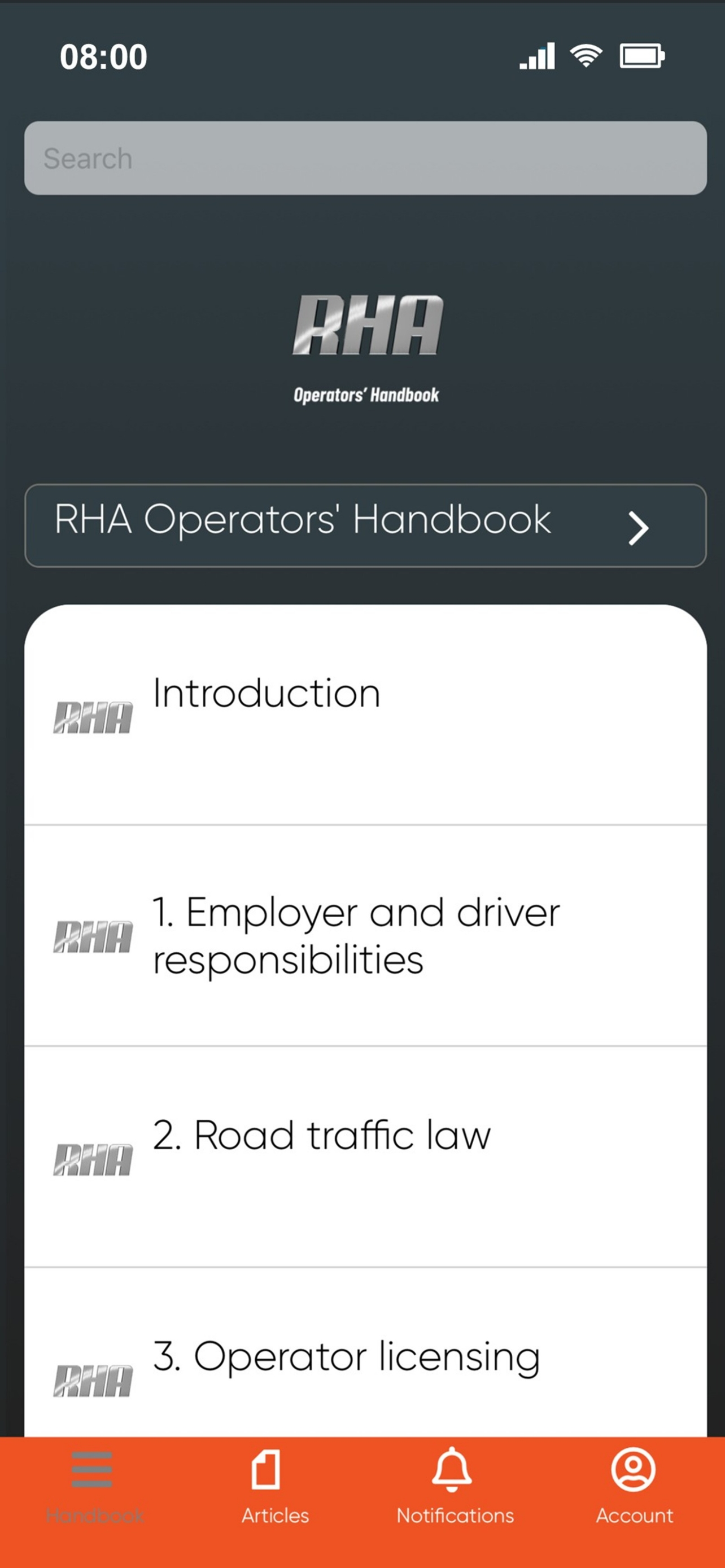 RHA Operators’ Handbook