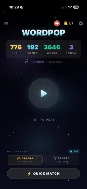 WordPop: Swipe & Spell screenshot 1